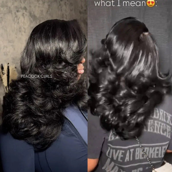 Peacock Opulence Layered Lace Wig — Pull-Go Fit