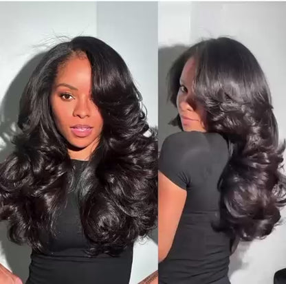 Peacock Opulence Layered Lace Wig — Pull-Go Fit
