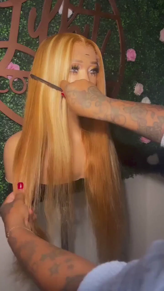 Blonde Body Wave 13x4 Transparent Lace Front Wig